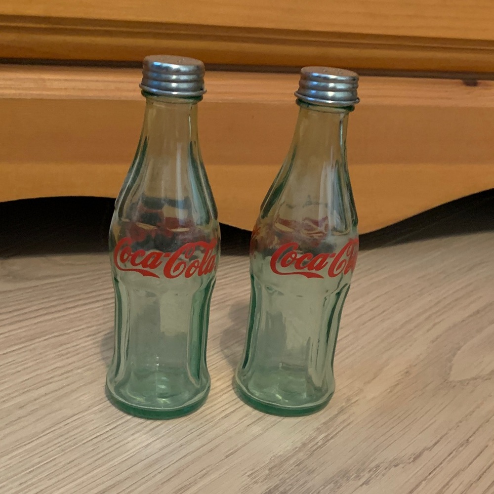 Coca-Cola Green Glass Bottles with Silver Caps